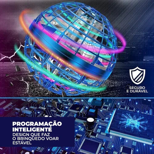 Spinner Bola Boomerang Mini Drone Com Luz Voador Interativo Infantil