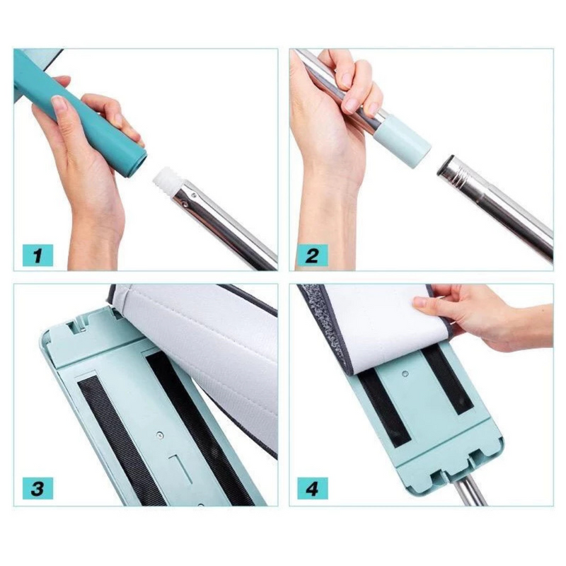 Flat Mop Esfregão Giratório + Balde