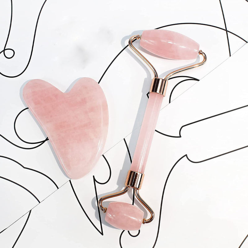 Rolo Pedra de Jade Massageador + Placa Gua Sha