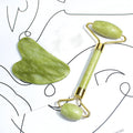Rolo Pedra de Jade Massageador + Placa Gua Sha