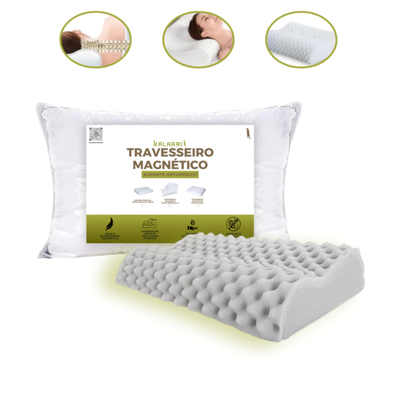 Travesseiro CERVICAL Ortopédico Magnetico + Capa de Brinde