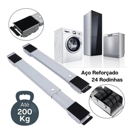 Suporte com Rodinhas Ajustável Para Móveis e Eletrodomésticos